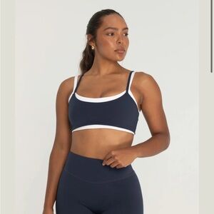 Form Navy Blue and White Sports Bra